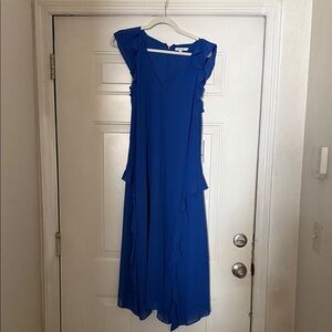 Elegant Blue Ruffle Dress